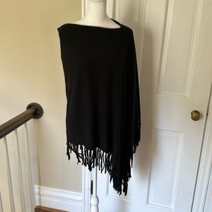 Garnet Hill cashmere fringed poncho